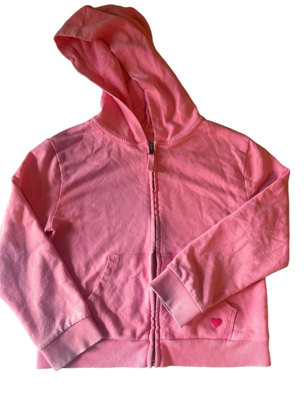 Cat & Jack Girls Pink Zip-Up Hoodie with Heart Detail